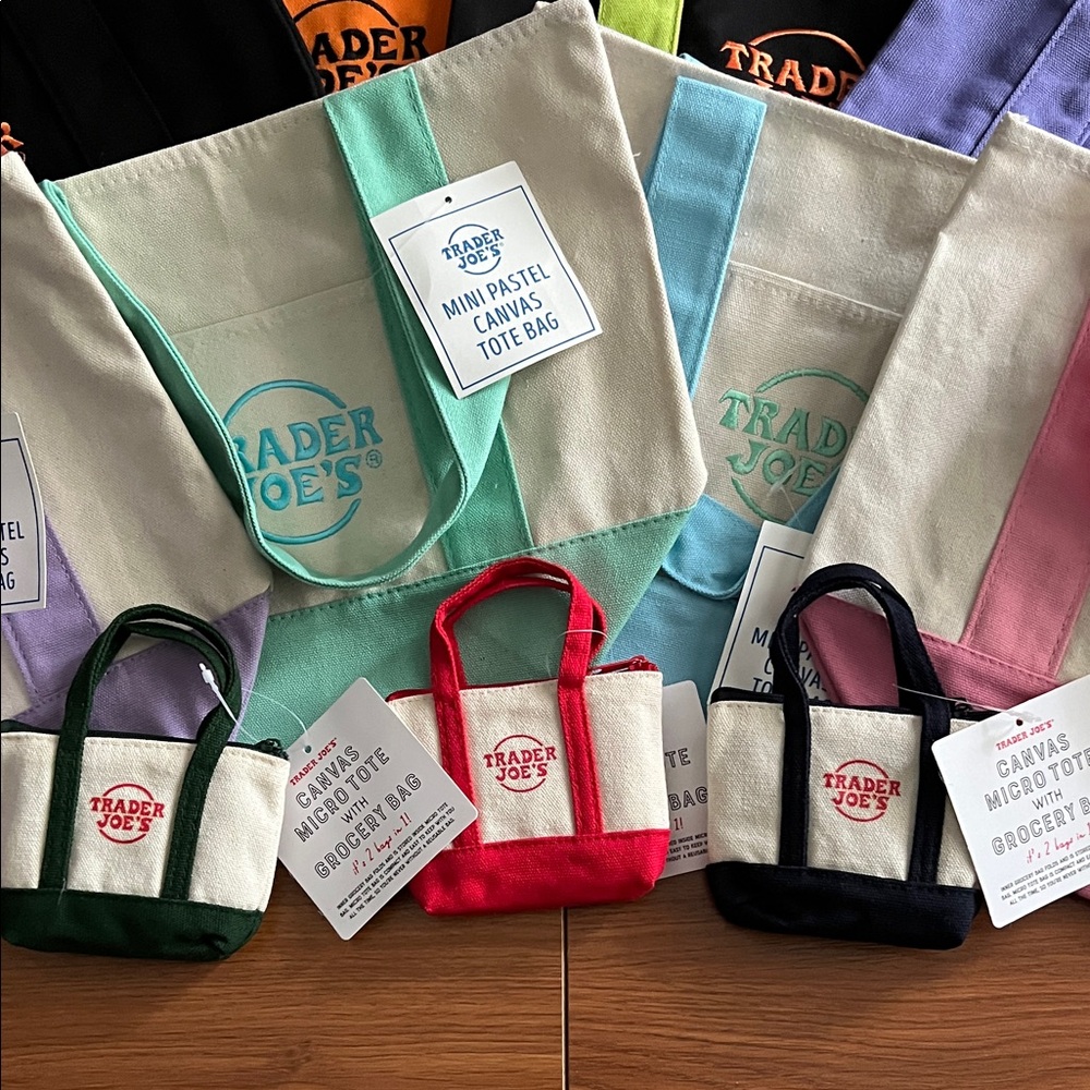 2 sets of Trader Joe’s Canvas Mini Totes & 1 set … - image 3